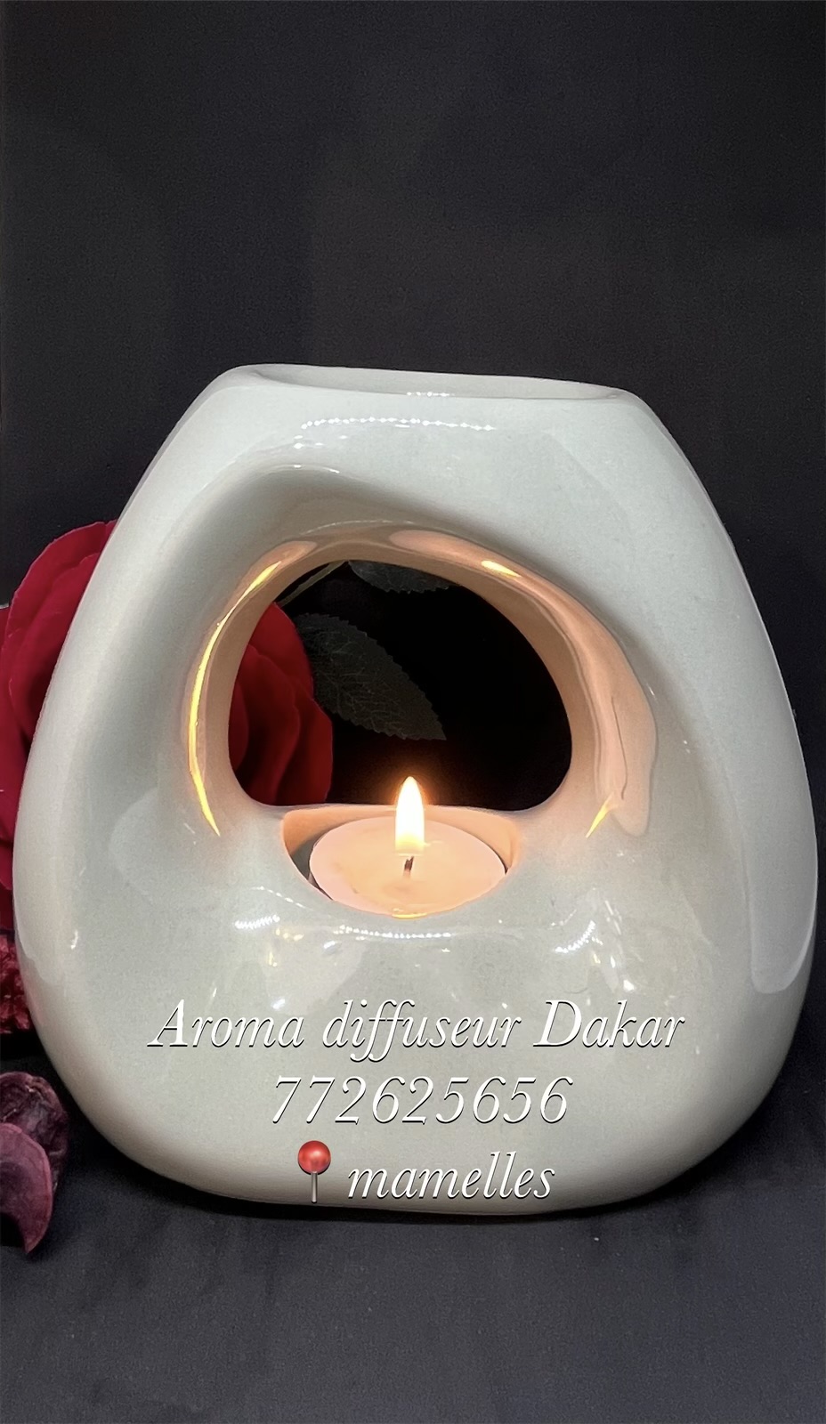Brûleur à Parfum En Céramique Avec Bougie Chauffe-plat - Diffuseur D'huiles Essentielles Et Cire Parfumée, Déco D'ambiance